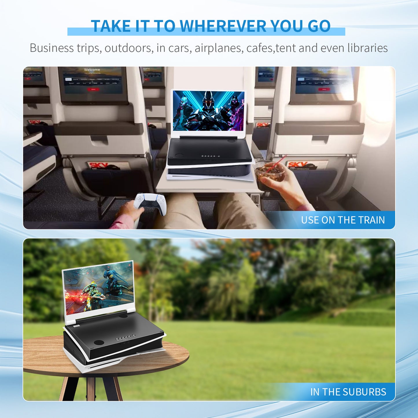 G-STORY 14" Inch IPS 4k 60Hz Portable Monitor Gaming Display Integrated with PS5 Slim(not Included)