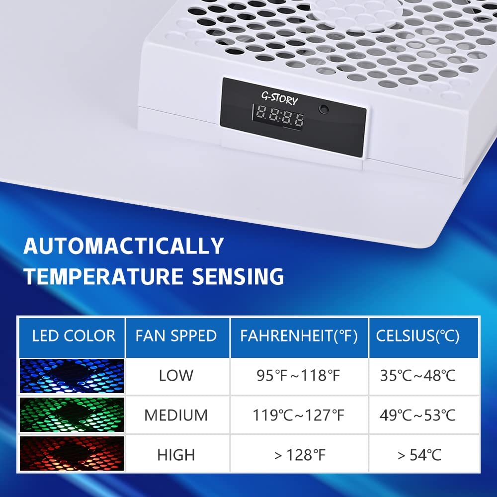 G-STORY PS5 Cooling Fan,PS5 Fan Cooler System, Fan Speed Automactically Adjusted by Temperature(โ/โ), Low Noise