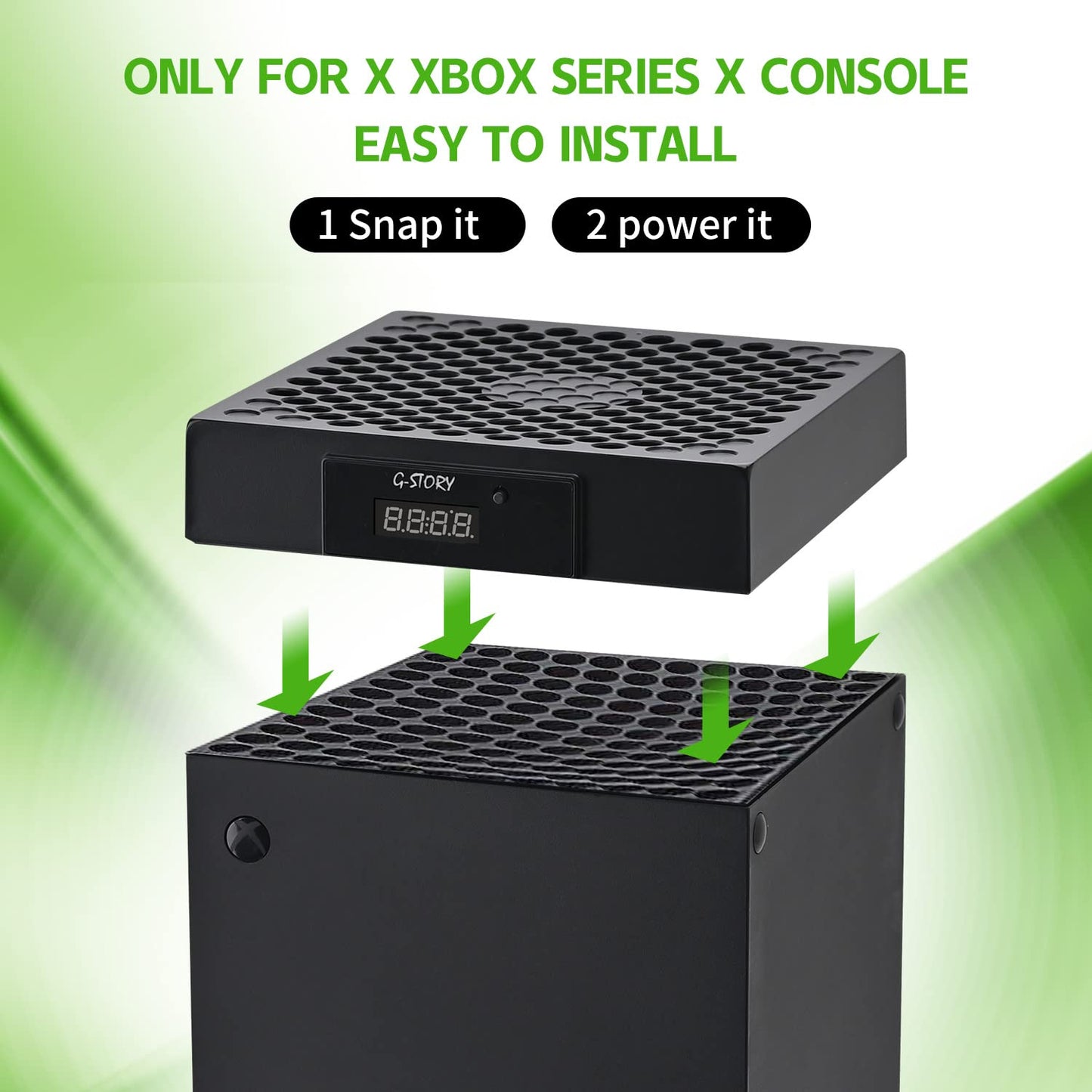 G-STORY Cooling Fan for Xbox Series X with Automatic Fan Speed Adjustable by Temperature, LED Display, High Performance Cooling, Low Noise