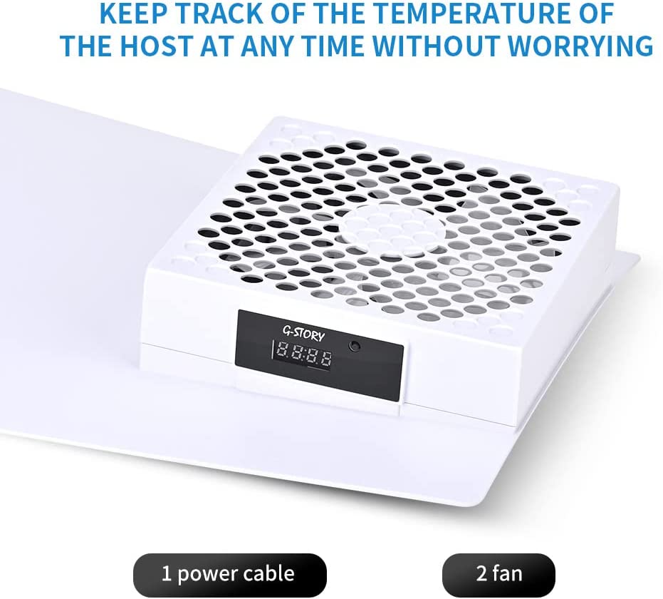G-STORY PS5 Cooling Fan,PS5 Fan Cooler System, Fan Speed Automactically Adjusted by Temperature(โ/โ), Low Noise