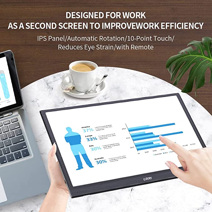 G-STORY 15.6 inch Touchscreen Portable Monitor 1080P Full HD IPS Gaming Display