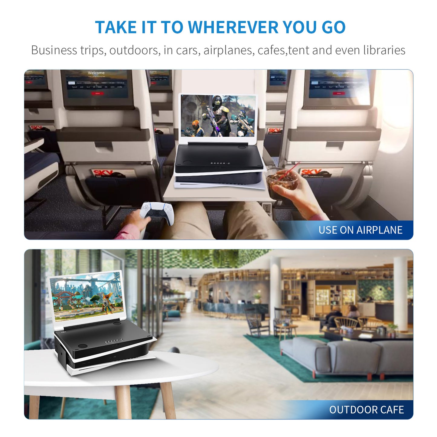 G-STORY 15.6" Inch IPS 2K 120Hz Portable Monitor Gaming Display Integrated with PS5(not Included)