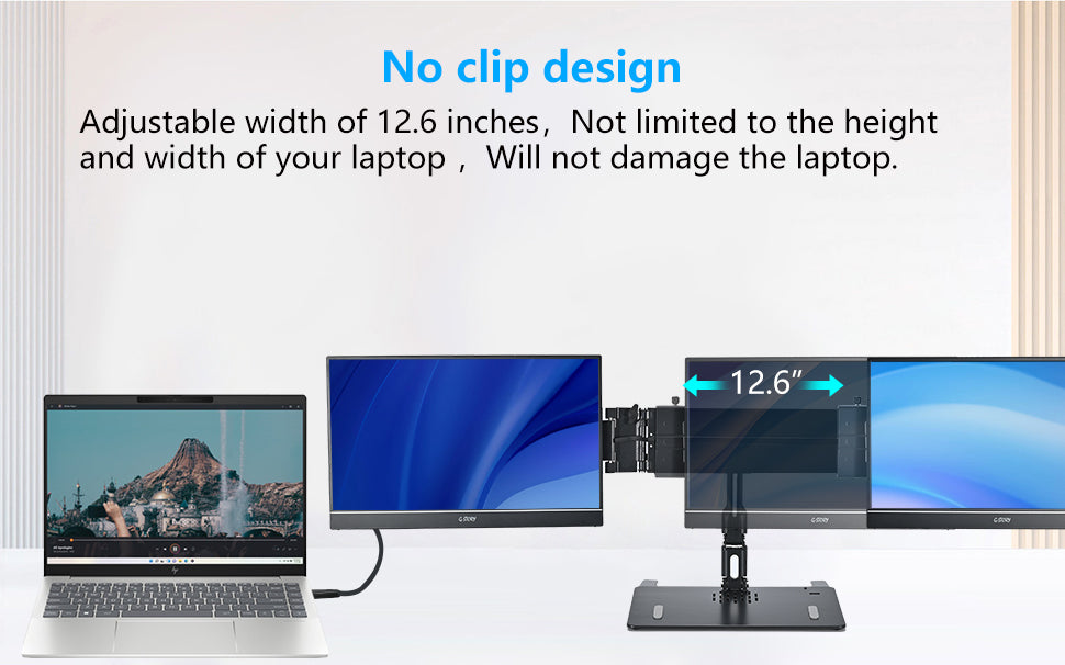 G-STORY Laptop Screen Extender, 14" FHD 1080P Portable Triple Monitor for Laptop , Laptop Monitor Extender Compatible with Mac, Windows, Chrome, Portable Dual Monitor Fits 13-17''Laptops (GS140NB)