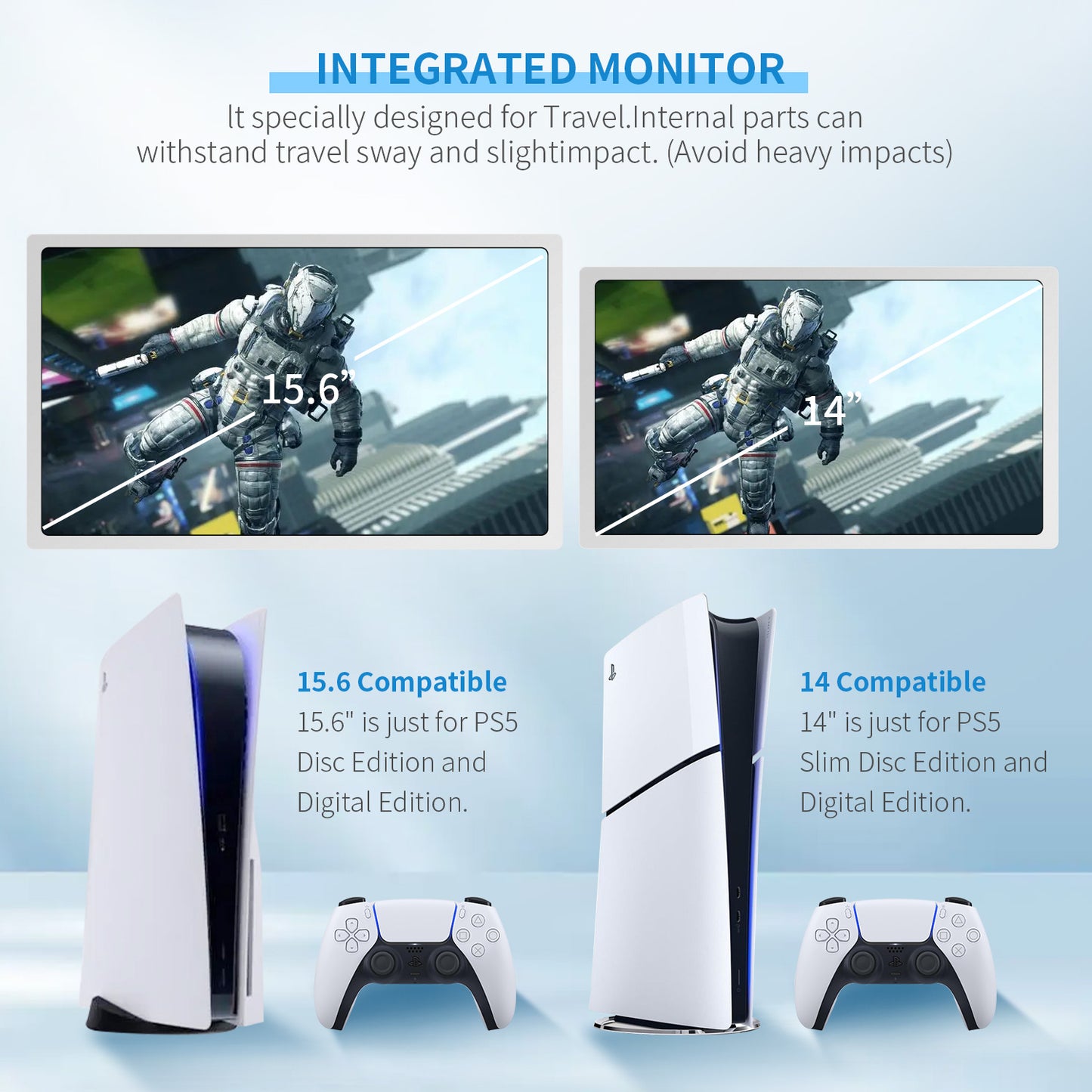 G-STORY 14" Inch IPS 4k 60Hz Portable Monitor Gaming Display Integrated with PS5 Slim(not Included)