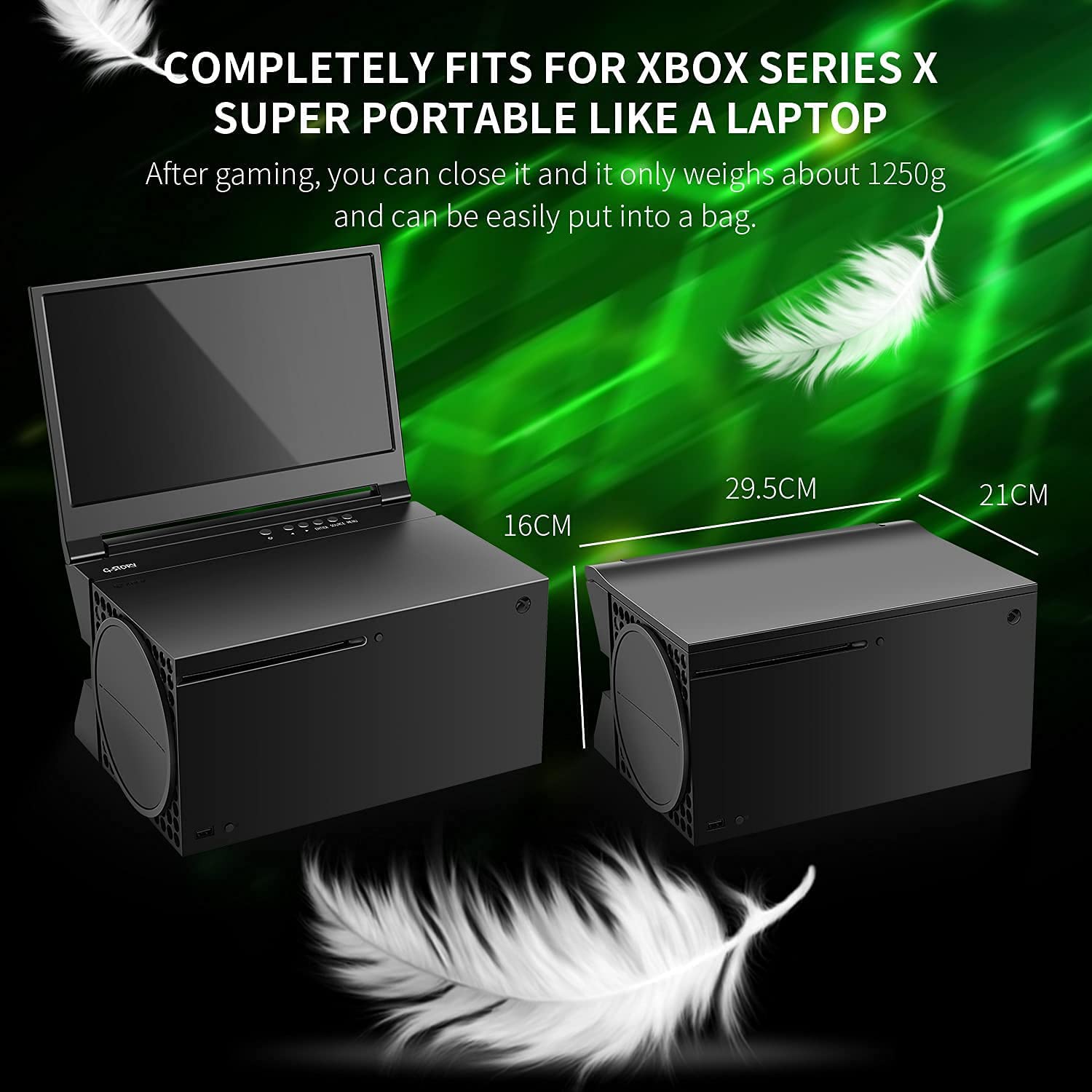 G-STORY 12.5'' Portable Monitor, 1080P Gaming Monitor IPS Screen for Xbox  Series S（not Included） with Two HDMI, HDR, Freesync, Game Mode, Travel