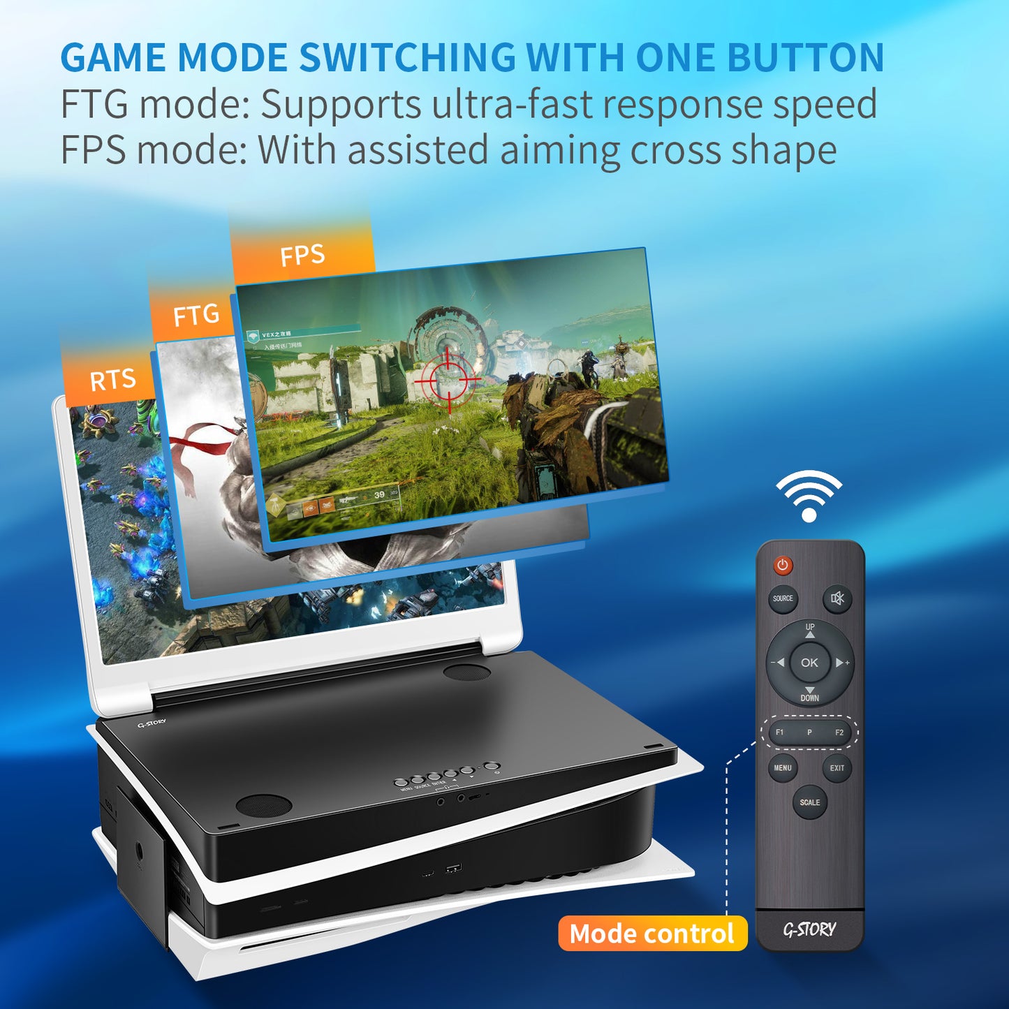 G-STORY 15.6" Inch IPS 2K 120Hz Portable Monitor Gaming Display Integrated with PS5(not Included)