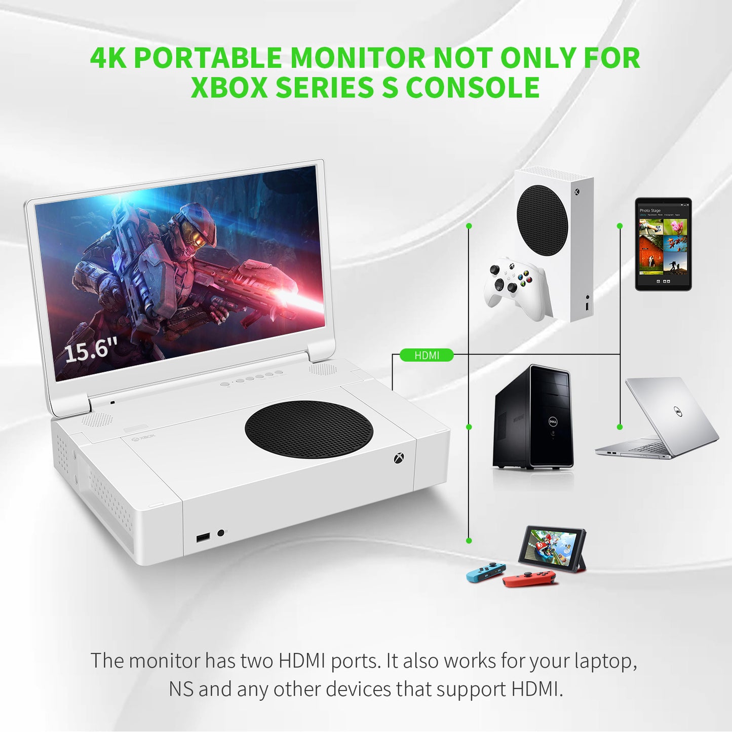 G-STORY 15.6'' 4K Portable Monitor for Xbox Series S