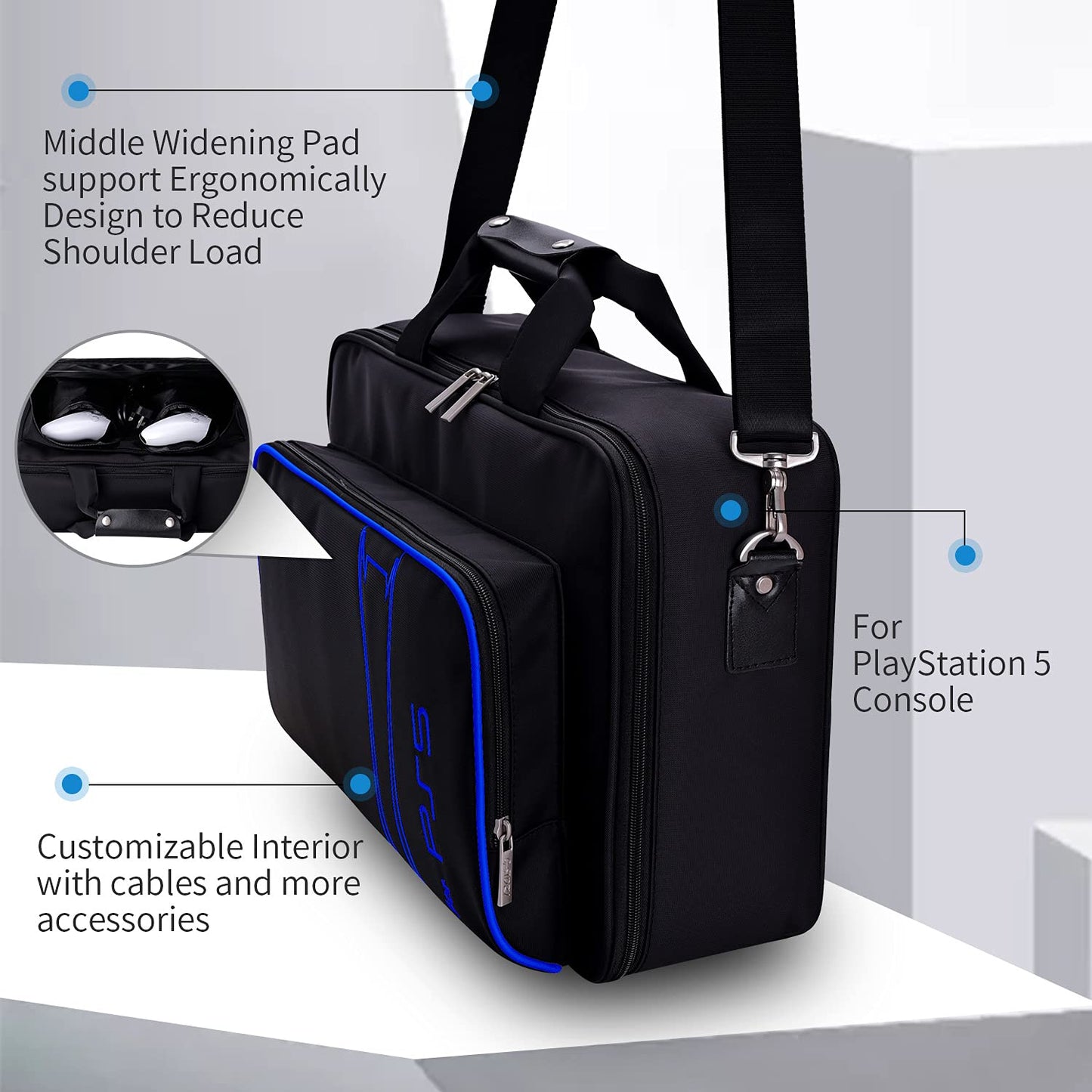 G-STORY PS5 Case, Carrying Case Travel Bag for PS5, Storage Bag Compatible PS5