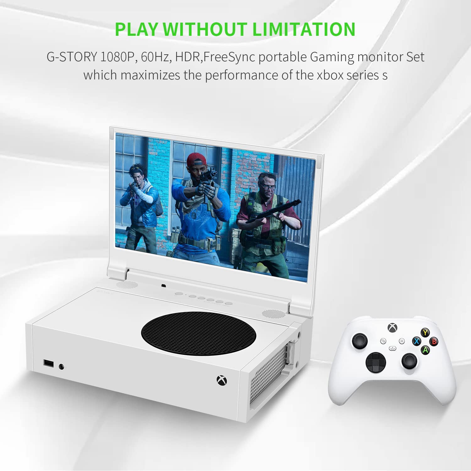 G-STORY 12.5‘’ Portable Monitor for Xbox Series S 4K Portable Gaming Monitor